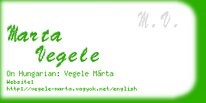 marta vegele business card